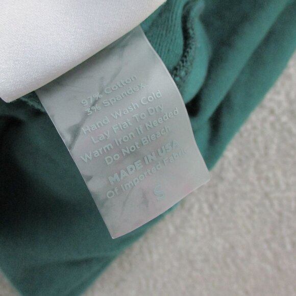 Bombshell Sportswear Open Back Pullover Top Womens Small Green Cropped EUC - Picture 9 of 9